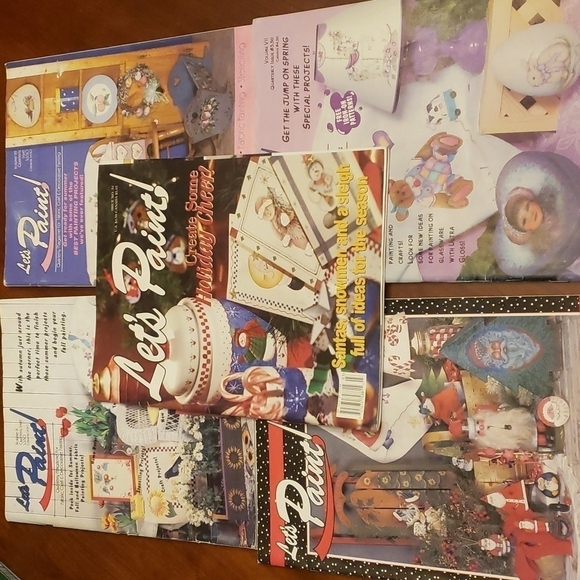 Let's Paint Magazine Lot of 5 plus Holiday Painting VGUC Patterns Included - Picture 1 of 12